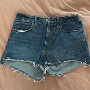 Denim Frayed Hem Women Shorts
